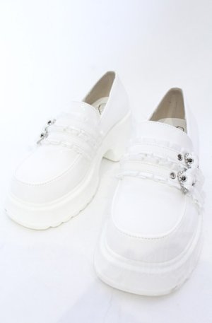 画像: Amavel / ダブルベルト厚底ローファー S シロ O-25-05-06-029-CA-SH-OW-OS