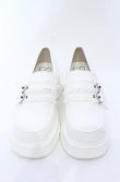 画像2: Amavel / ダブルベルト厚底ローファー S シロ O-25-05-06-029-CA-SH-OW-OS (2)