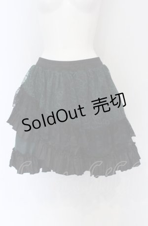 画像: Qutie Frash / ティアードパニエスカート  グリーン×ブラック O-25-05-06-030-QU-SK-OW-OS