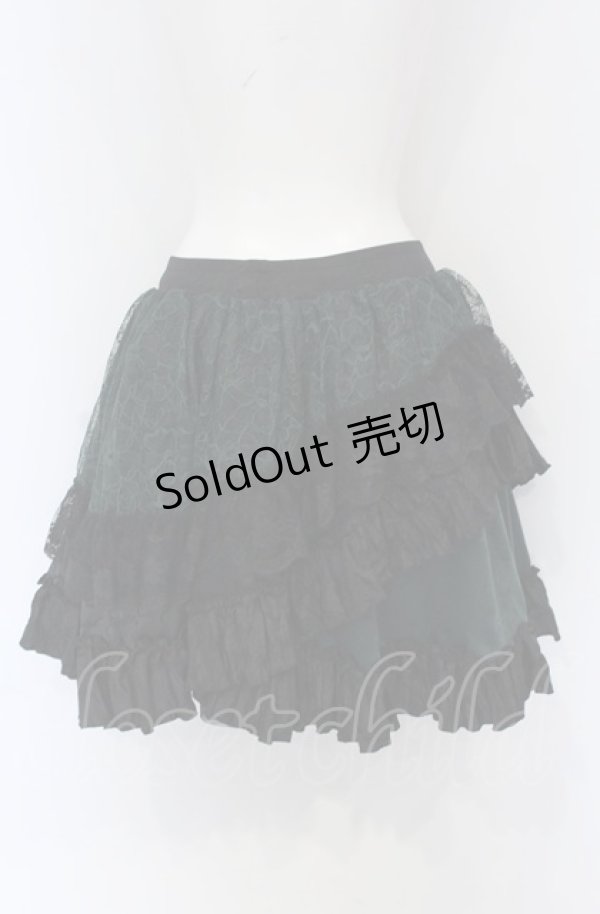 画像2: Qutie Frash / ティアードパニエスカート  グリーン×ブラック O-25-05-06-030-QU-SK-OW-OS (2)