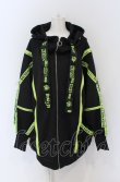 画像1: BACKSTAGE PASS / PARACHUTE-PARKAビッグシルエットジップアップパーカー  ブラック×イエロー O-25-05-06-035-PU-TO-OW-OS (1)