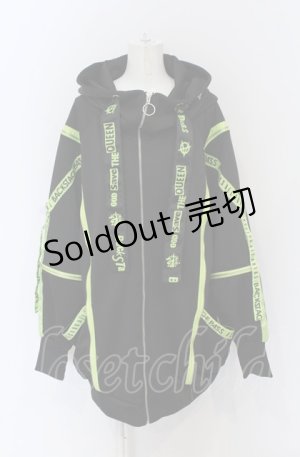 画像: BACKSTAGE PASS / PARACHUTE-PARKAビッグシルエットジップアップパーカー  ブラック×イエロー O-25-05-06-035-PU-TO-OW-OS