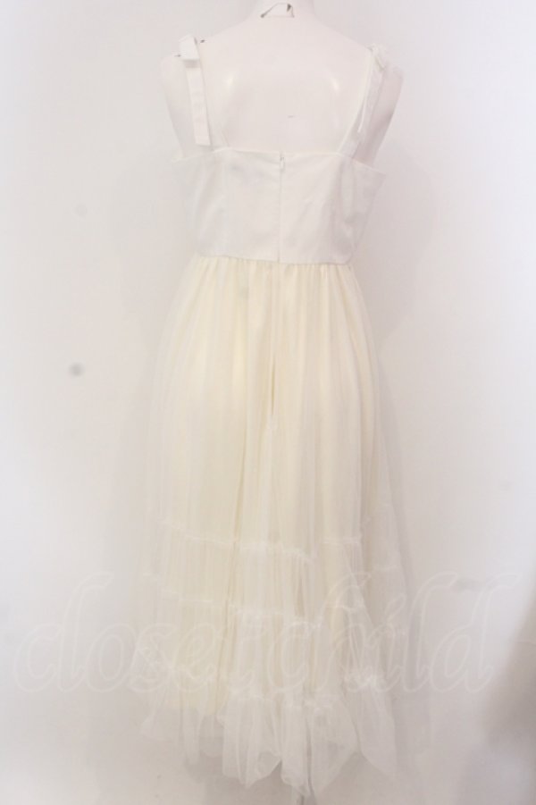 画像3: evelyn / 肩リボンチュールキャミワンピース F シロ O-25-05-08-028-LO-OP-OW-OS (3)