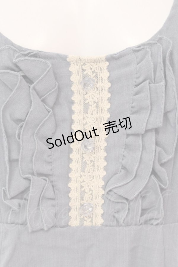 画像2: axes femme / レース使いデニム風ワンピース M サックス O-25-05-08-031-AX-OP-OW-OS (2)