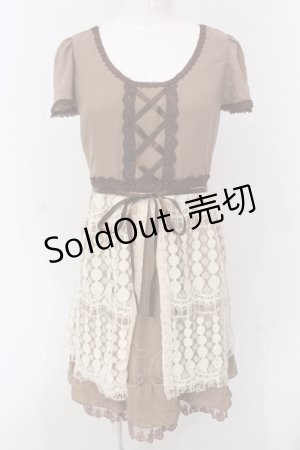 画像: axes femme / アイラッシュレースチュニック M ブラウン O-25-05-08-032-AX-OP-OW-OS