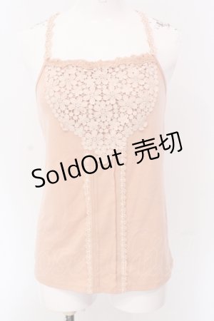 画像: axes femme / モチーフレース使いクロスキャミ M オレンジ O-25-05-08-033-AX-TO-OW-OS