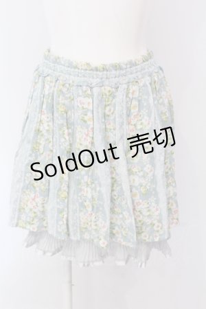 画像: axes femme / 裾プリーツ使い花柄スカート   O-25-05-08-037-AX-SK-OW-ZI