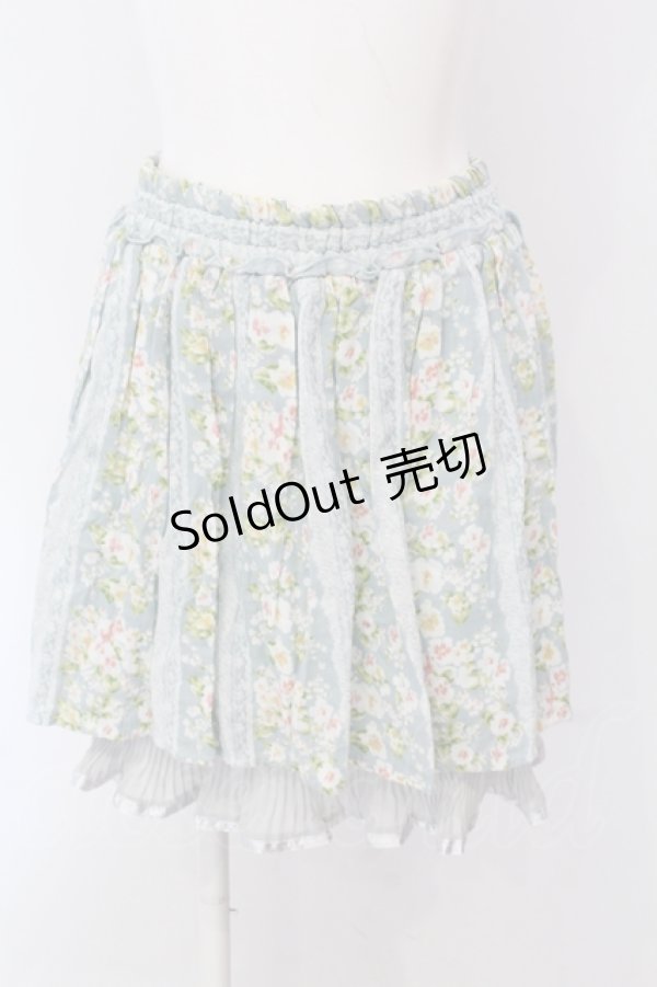 画像1: axes femme / 裾プリーツ使い花柄スカート   O-25-05-08-037-AX-SK-OW-ZI (1)