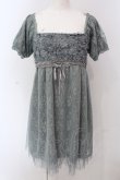 画像1: axes femme / モチーフレース使いチュール切替ワンピース M グリーン O-25-05-08-038-AX-OP-OW-OS (1)