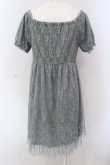 画像4: axes femme / モチーフレース使いチュール切替ワンピース M グリーン O-25-05-08-038-AX-OP-OW-OS (4)