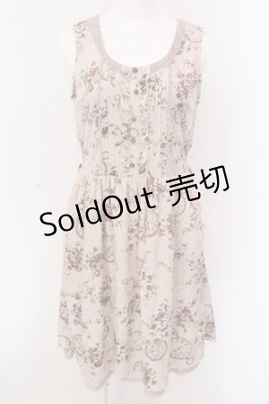 画像: axes femme / ベロアプリントワンピース M ピンク O-25-05-08-040-AX-OP-OW-OS
