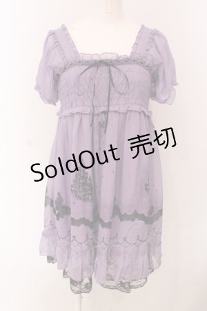 画像: axes femme / マーメイドシルエットシフォンチュニック M パープル O-25-05-08-042-AX-TO-OW-OS