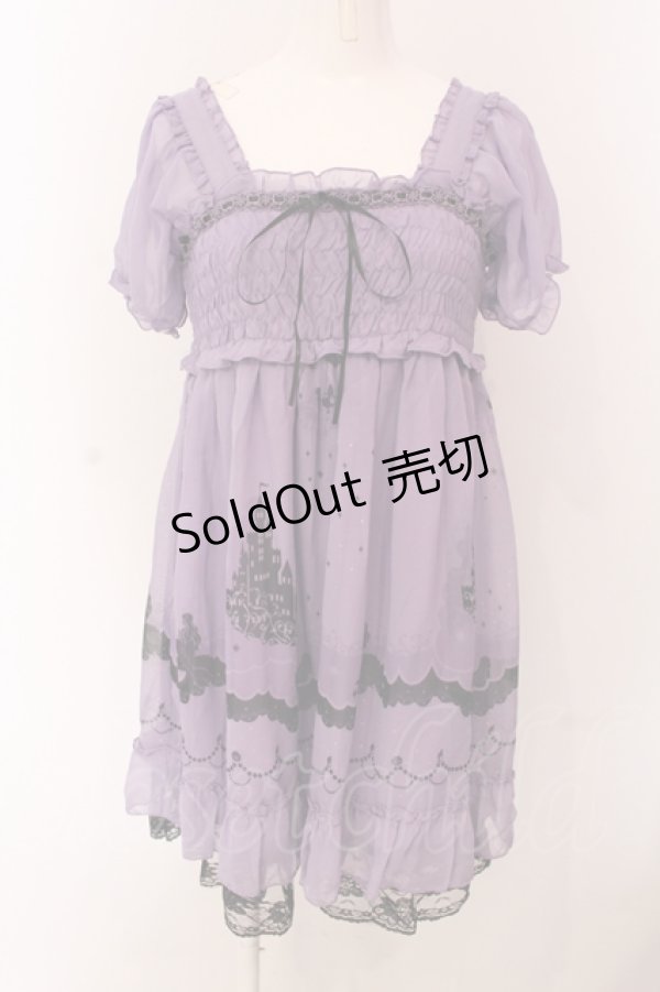 画像1: axes femme / マーメイドシルエットシフォンチュニック M パープル O-25-05-08-042-AX-TO-OW-OS (1)