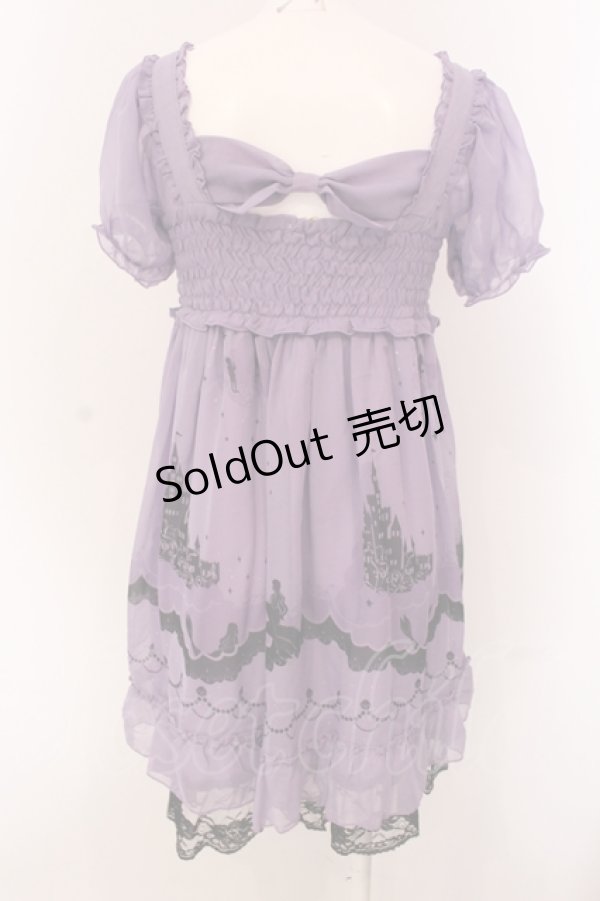 画像4: axes femme / マーメイドシルエットシフォンチュニック M パープル O-25-05-08-042-AX-TO-OW-OS (4)