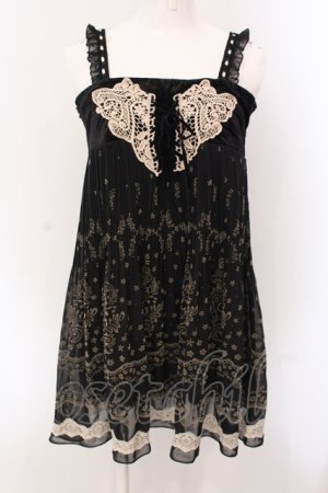 画像: axes femme / フロッキーパネル2WAYチュニ M クロ O-25-05-08-044-AX-TO-OW-OS