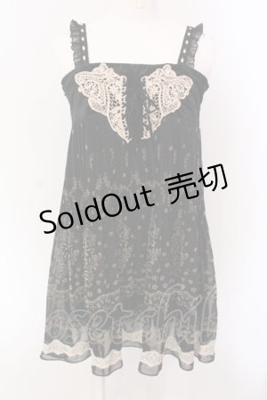 画像: axes femme / フロッキーパネル2WAYチュニ M クロ O-25-05-08-044-AX-TO-OW-OS