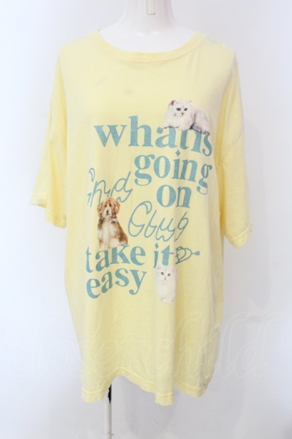 画像1: Candy Stripper / CND CLUB BIG TEE Tシャツ 2 イエロー O-25-05-08-052-PU-TS-IG-OS (1)