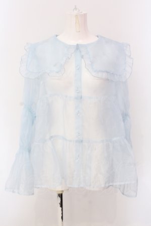 画像: Candy Stripper / FRILL COLLAR SEE THROUGH BLOUSE ブラウス 2 サックス O-25-05-08-053-PU-BL-IG-OS