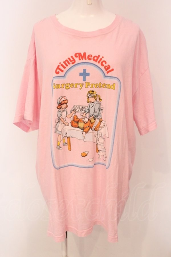 画像1: Candy Stripper / TINY MEDICAL BIG Tシャツ 2 ピンク O-25-05-08-054-PU-TS-IG-OS (1)
