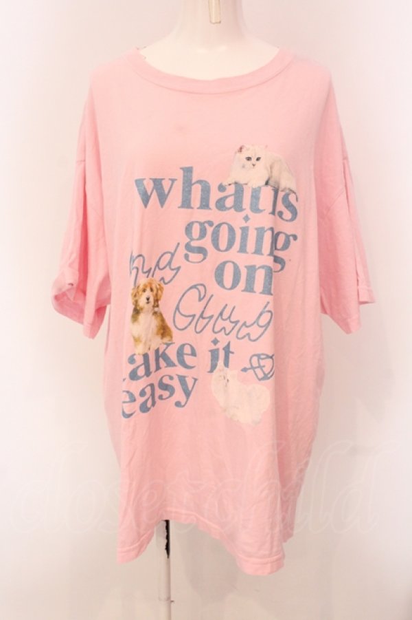 画像1: Candy Stripper / CND CLUB BIG TEE Tシャツ 2 ピンク O-25-05-08-055-PU-TS-IG-OS (1)