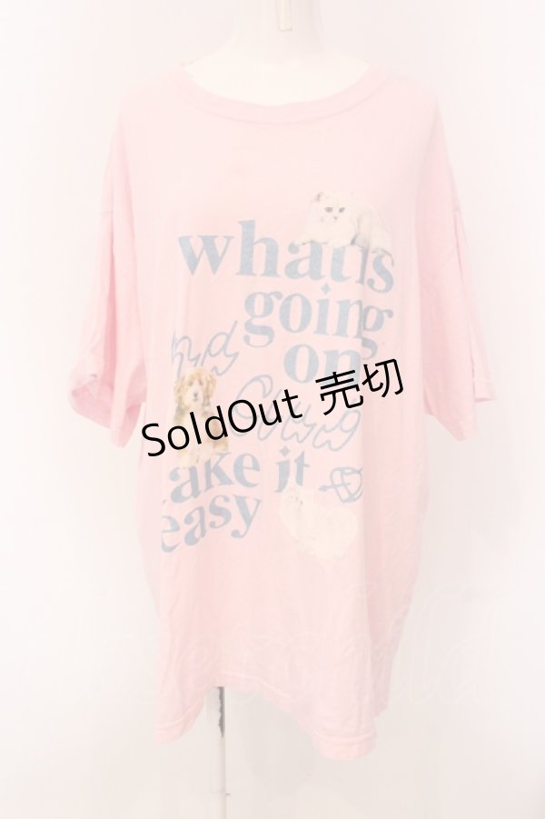 画像1: Candy Stripper / CND CLUB BIG TEE Tシャツ 2 ピンク O-25-05-08-055-PU-TS-IG-OS (1)