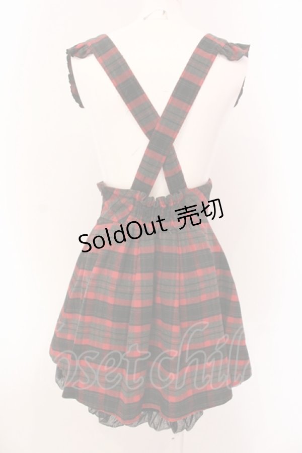 画像3: Secret Honey / タータンチェックサスペンダースカート 2 アカ×グレーチェック O-25-05-08-069-CA-SK-IG-OS (3)