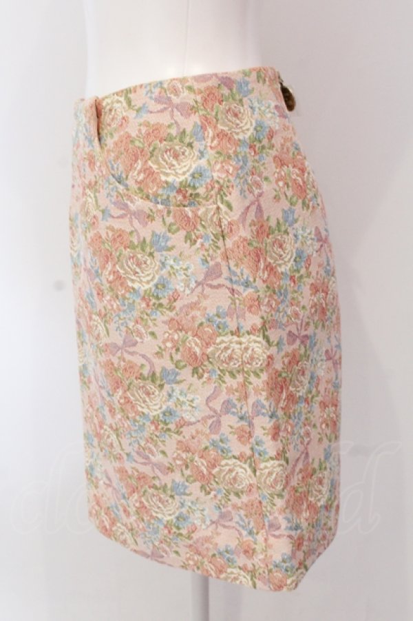 画像2: Maison de FLEUR / ジャガードスカート S ピンク O-25-05-08-071-LO-SK-IG-OS (2)