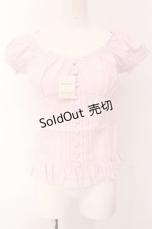 画像1: Secret Honey / レースアップパフブラウス  ピンク O-25-05-08-076-CA-BL-IG-OS (1)