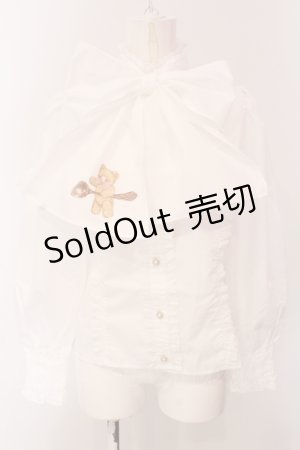 画像: axes femme kawaii / スプーン持ちのクマさんブラウス M シロ O-25-05-08-078-AX-BL-IG-OS