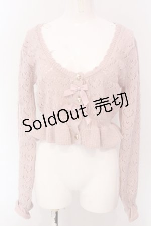 画像: axes femme kawaii / クマブローチニットボレロ【ブローチ欠品】  ピンク O-25-05-08-079-AX-TO-IG-OS