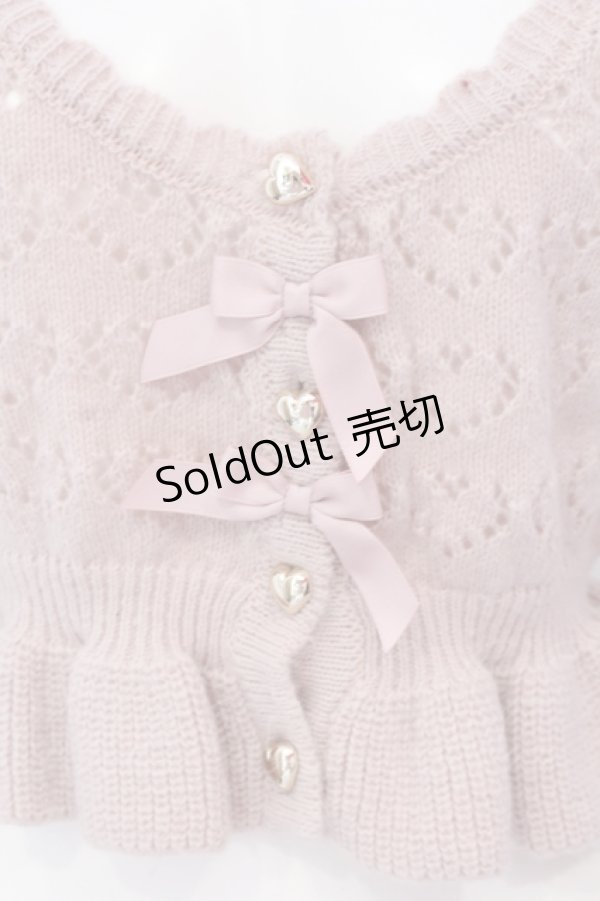 画像2: axes femme kawaii / クマブローチニットボレロ【ブローチ欠品】  ピンク O-25-05-08-079-AX-TO-IG-OS (2)