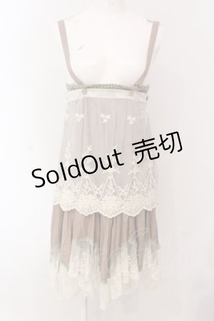 画像: Favorite / チュールレースレイヤードワンピース  ブラウン×アイボリー O-25-05-08-082-LO-OP-IG-OS