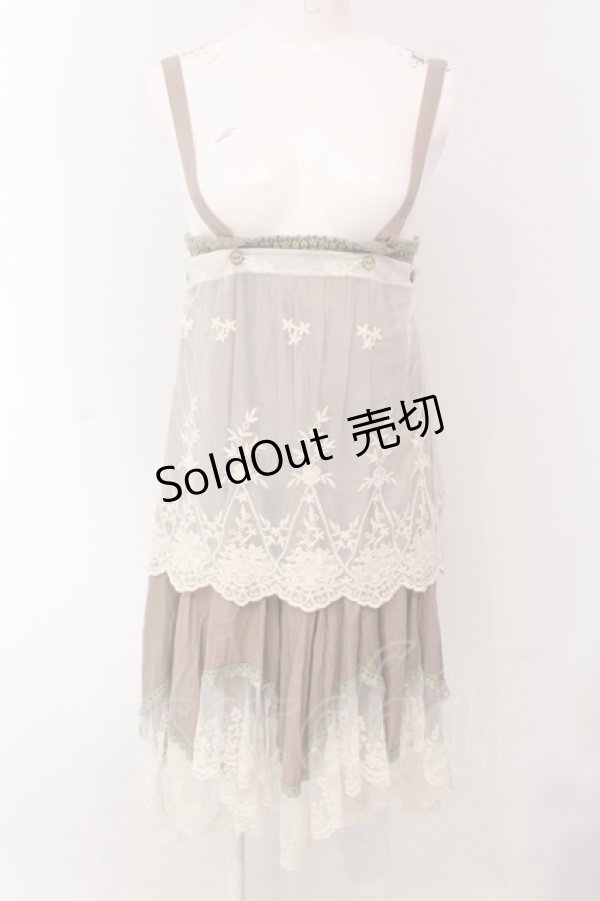 画像1: Favorite / チュールレースレイヤードワンピース  ブラウン×アイボリー O-25-05-08-082-LO-OP-IG-OS (1)