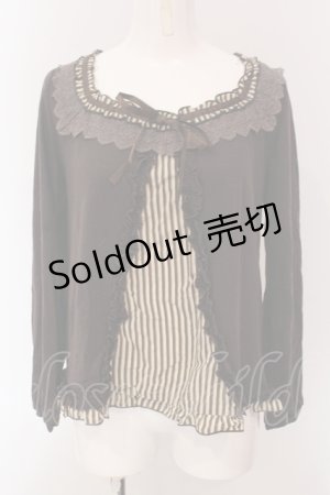 画像: axes femme / レジメ柄スリット開きプルオーバー  ブラウン O-25-05-08-083-AX-TO-IG-OS