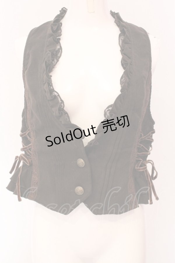 画像1: axes femme / サイド編み下げベスト M ブラウン O-25-05-08-084-AX-BL-IG-OS (1)