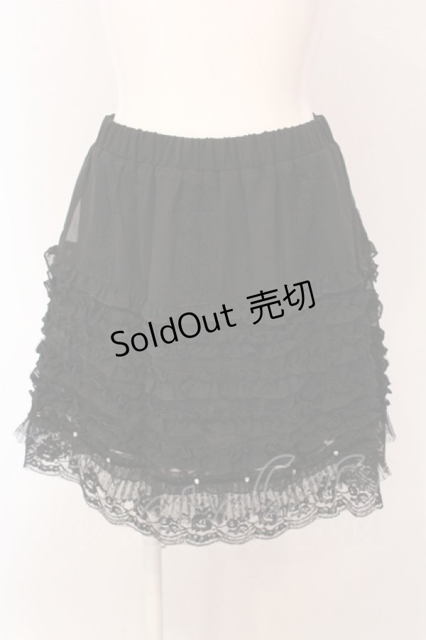 画像1: axes femme / フリルティアードペチコート M クロ O-25-05-08-087-AX-SK-IG-ZI (1)