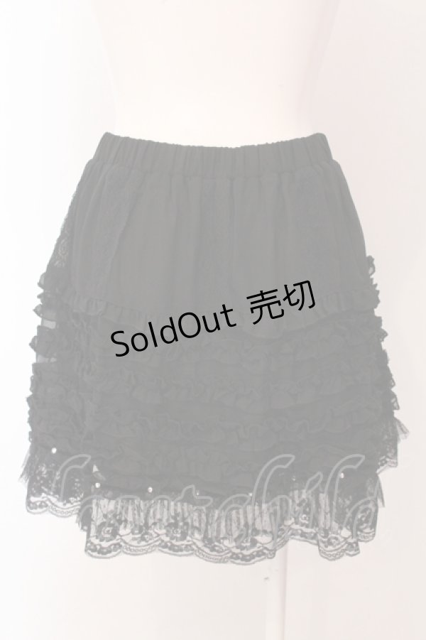画像3: axes femme / フリルティアードペチコート M クロ O-25-05-08-087-AX-SK-IG-ZI (3)