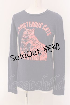 画像: RNA / キャットプリントカットソー  ブルー O-25-05-08-089-PU-TO-IG-ZT400