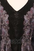 画像2: axes femme / ローズガーランド柄ロングワンピース F クロ O-25-05-08-091-AX-OP-OW-OS (2)