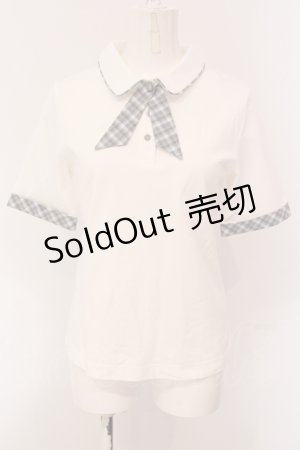 画像: F i.n.t / チェックタイ付きポロシャツ F シロ O-25-05-08-092-CA-BL-OW-OS