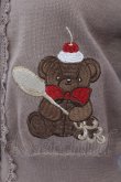 画像2: axes femme kawaii / クマパフェ刺繍ニットカーデ M モカ O-25-05-08-093-AX-TO-OW-OS (2)