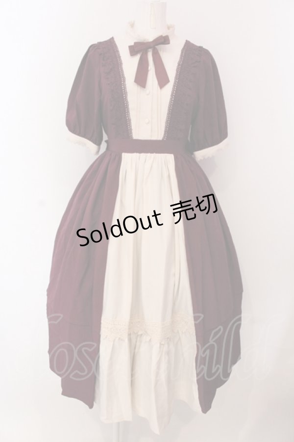画像1: axes femme kawaii / エレガントドールワンピース  ワイン O-25-05-08-010-AX-OP-IG-OS (1)
