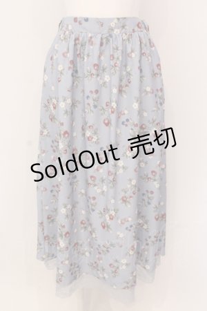 画像: axes femme / ベリー柄ロングスカート F アオ O-25-05-08-100-AX-SK-OW-ZI