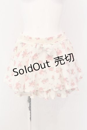 画像: LIZ LISA / ローズ柄起毛パンツ  オフシロ×ピンク O-25-05-08-002-LO-PA-IG-OS