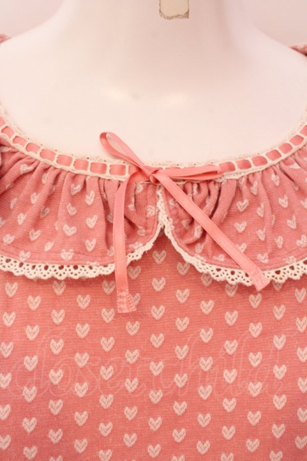 画像2: Emily Temple cute / ハートジャガードワンピース  ピンク O-25-05-08-014-ET-OP-OW-OS (2)