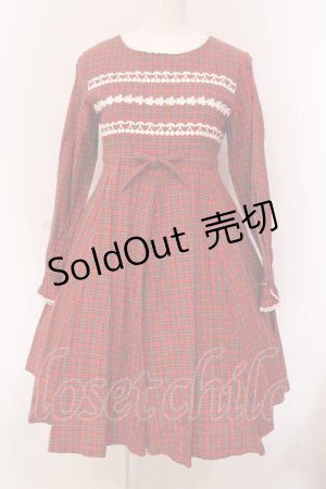 画像: Emily Temple cute / さくらんぼレースタータンワンピース  アカ O-25-05-08-015-ET-OP-OW-OS