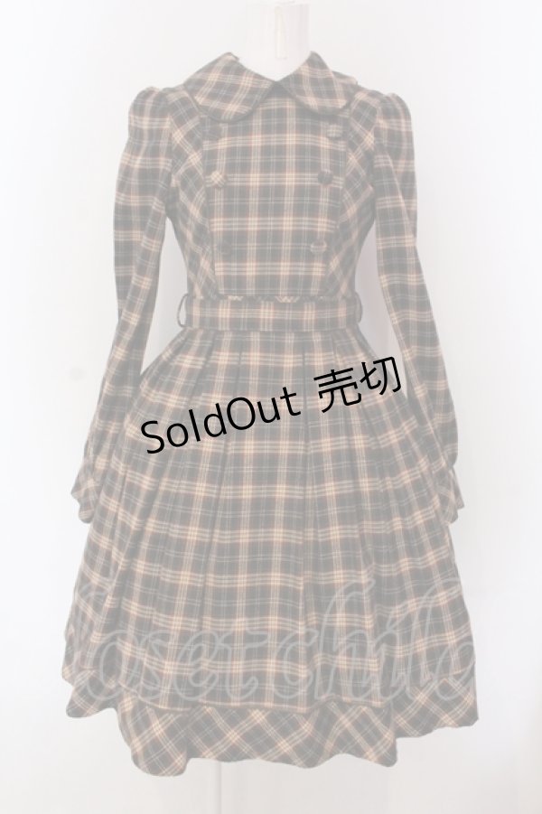 画像1: Victorian maiden / ブリティッシュチェックドレス  オリーブブラウン O-25-05-08-018-CL-OP-OW-ZT154 (1)