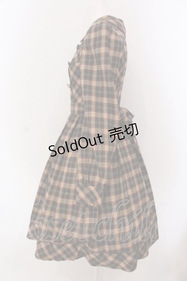 画像3: Victorian maiden / ブリティッシュチェックドレス  オリーブブラウン O-25-05-08-018-CL-OP-OW-ZT154 (3)