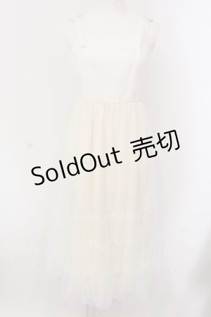 画像: evelyn / 肩リボンチュールキャミワンピース F シロ O-25-05-08-028-LO-OP-OW-OS