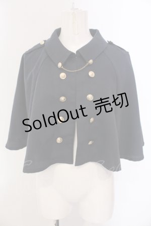 画像: axes femme / チェーン付きダブル釦ケープ  ネイビー O-25-05-10-043-AX-JA-IG-OS